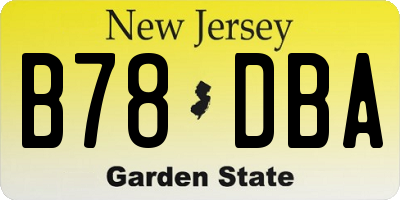 NJ license plate B78DBA
