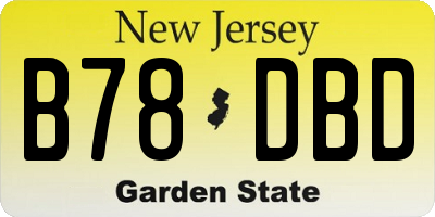 NJ license plate B78DBD