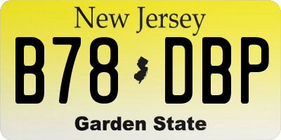 NJ license plate B78DBP