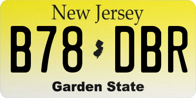 NJ license plate B78DBR