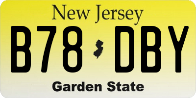 NJ license plate B78DBY