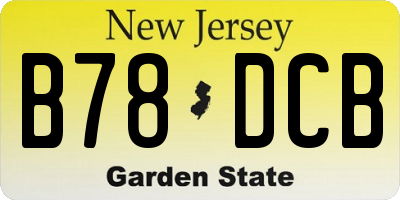 NJ license plate B78DCB