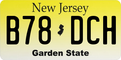 NJ license plate B78DCH