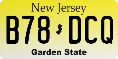 NJ license plate B78DCQ