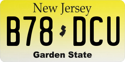 NJ license plate B78DCU