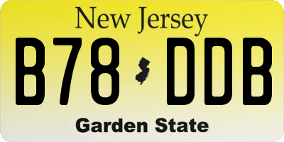 NJ license plate B78DDB