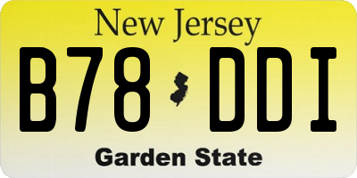 NJ license plate B78DDI