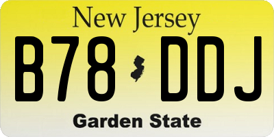 NJ license plate B78DDJ
