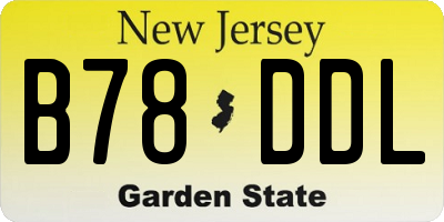 NJ license plate B78DDL