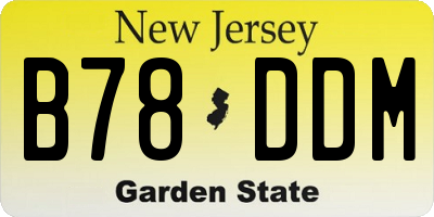 NJ license plate B78DDM