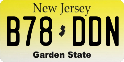 NJ license plate B78DDN