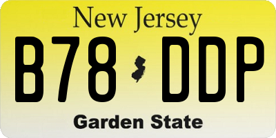 NJ license plate B78DDP