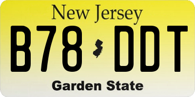 NJ license plate B78DDT