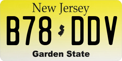 NJ license plate B78DDV