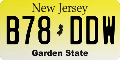 NJ license plate B78DDW