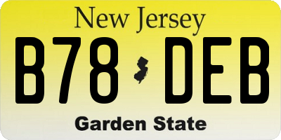 NJ license plate B78DEB