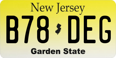 NJ license plate B78DEG
