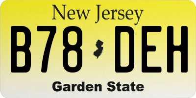 NJ license plate B78DEH