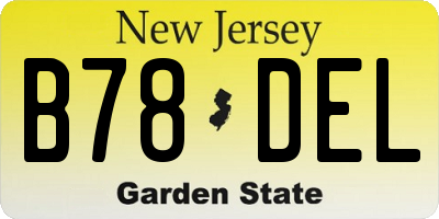 NJ license plate B78DEL