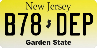 NJ license plate B78DEP