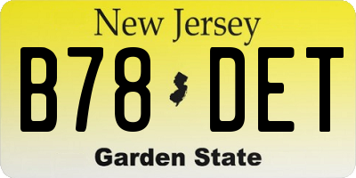 NJ license plate B78DET