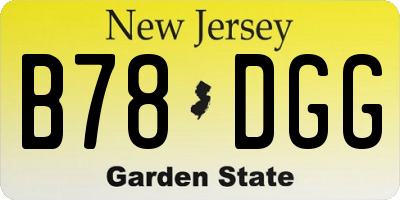 NJ license plate B78DGG