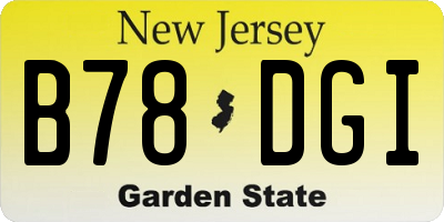 NJ license plate B78DGI