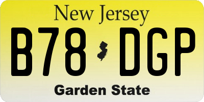NJ license plate B78DGP