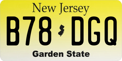 NJ license plate B78DGQ