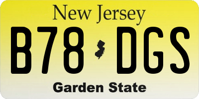 NJ license plate B78DGS