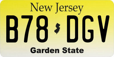 NJ license plate B78DGV
