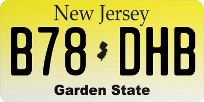 NJ license plate B78DHB