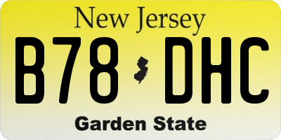 NJ license plate B78DHC