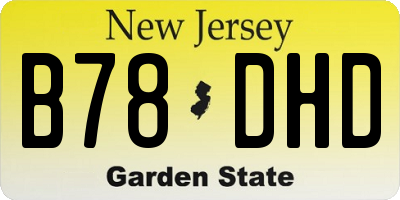NJ license plate B78DHD