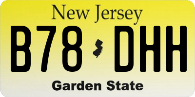 NJ license plate B78DHH