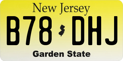 NJ license plate B78DHJ