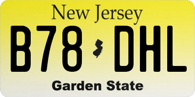 NJ license plate B78DHL