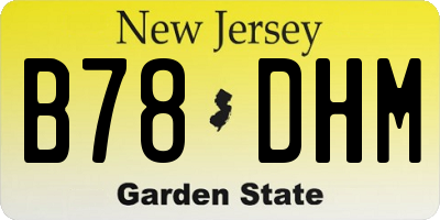 NJ license plate B78DHM