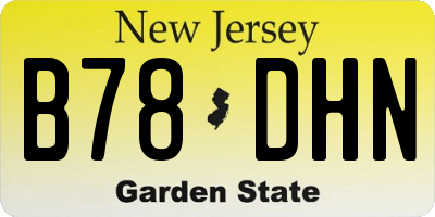 NJ license plate B78DHN