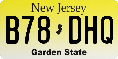 NJ license plate B78DHQ