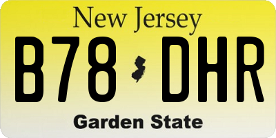 NJ license plate B78DHR