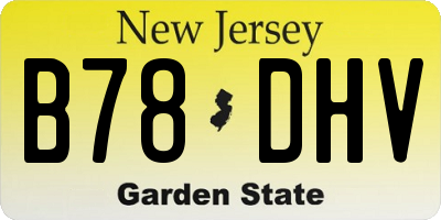 NJ license plate B78DHV