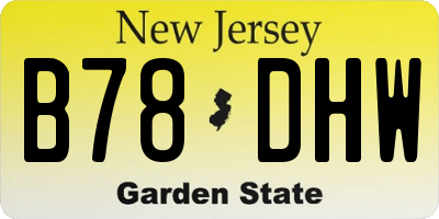 NJ license plate B78DHW