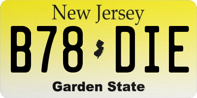 NJ license plate B78DIE
