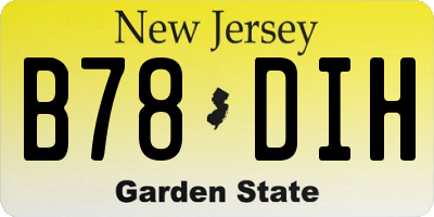 NJ license plate B78DIH