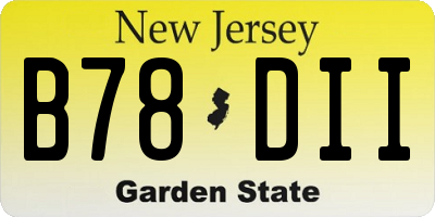 NJ license plate B78DII