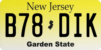 NJ license plate B78DIK