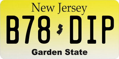 NJ license plate B78DIP