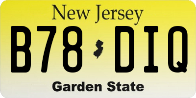 NJ license plate B78DIQ