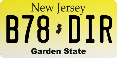 NJ license plate B78DIR